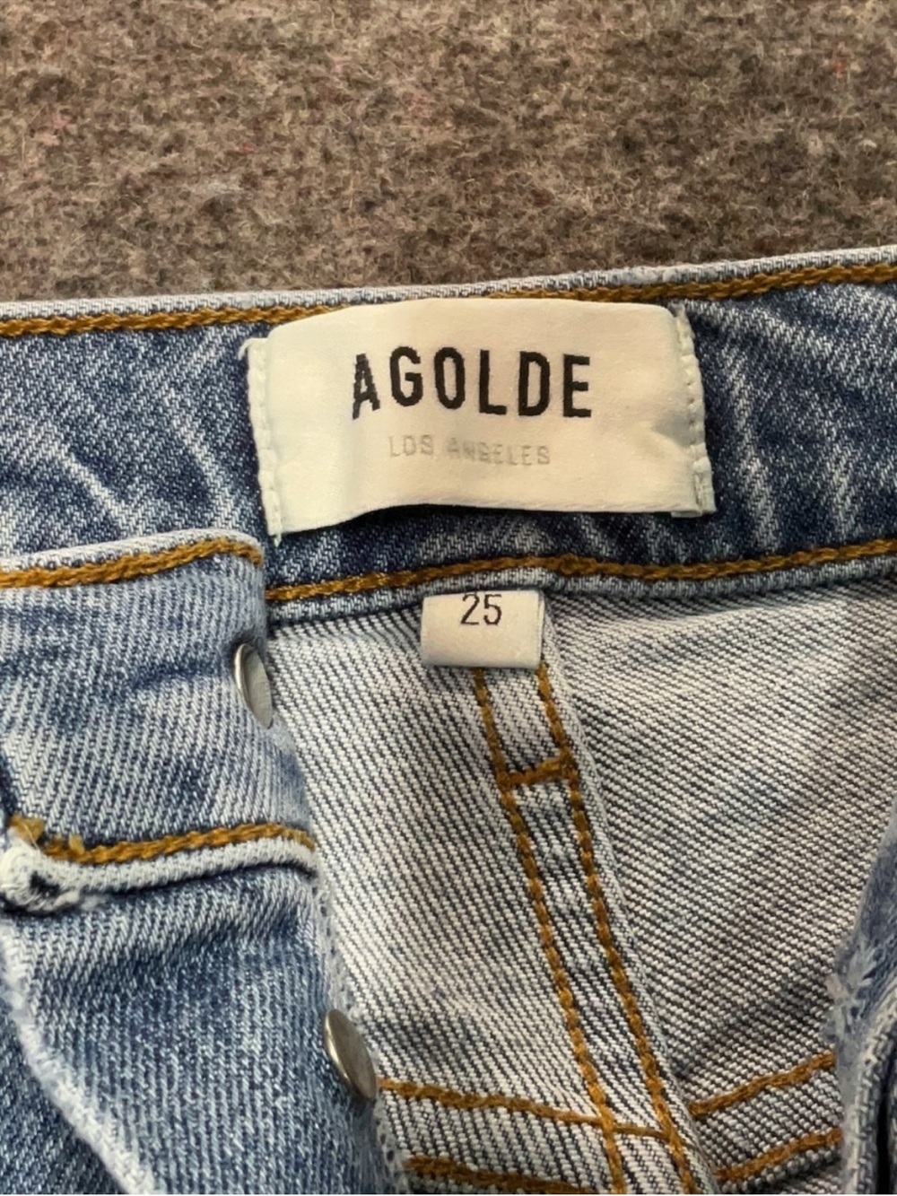 AGOLDE Riley High Rise Straight Crop Jeans 25 Distressed Light Wash Denim - Picture 6 of 7